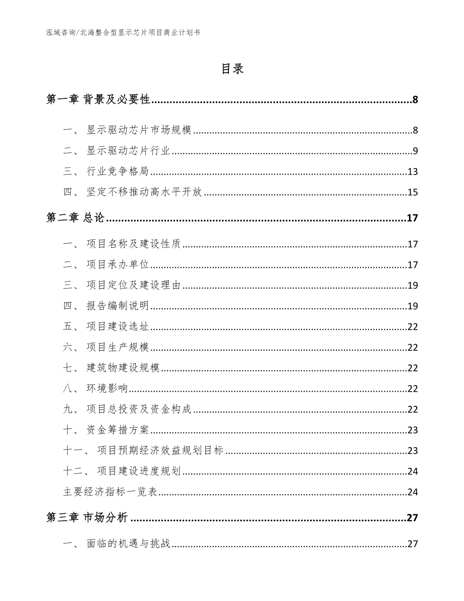 北海整合型显示芯片项目商业计划书_第2页