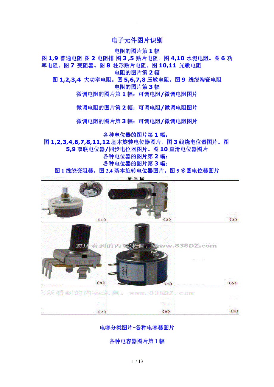 电子元件图片识别大彩图很全_第1页