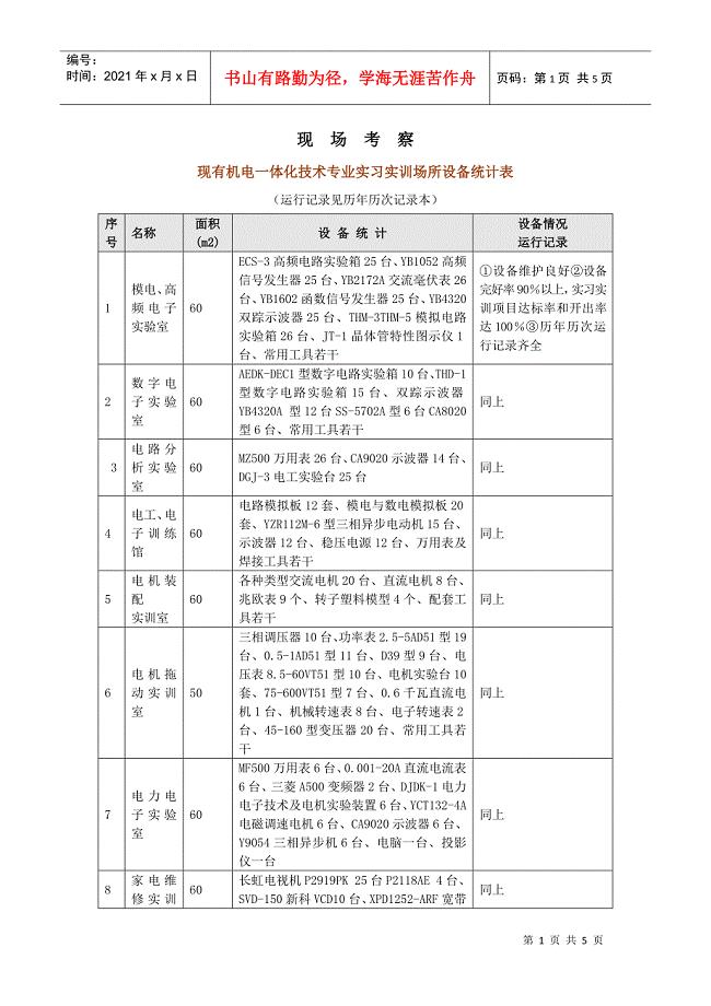 2实习实训设备情况及运行记录-湖南生物机电职业技术学院