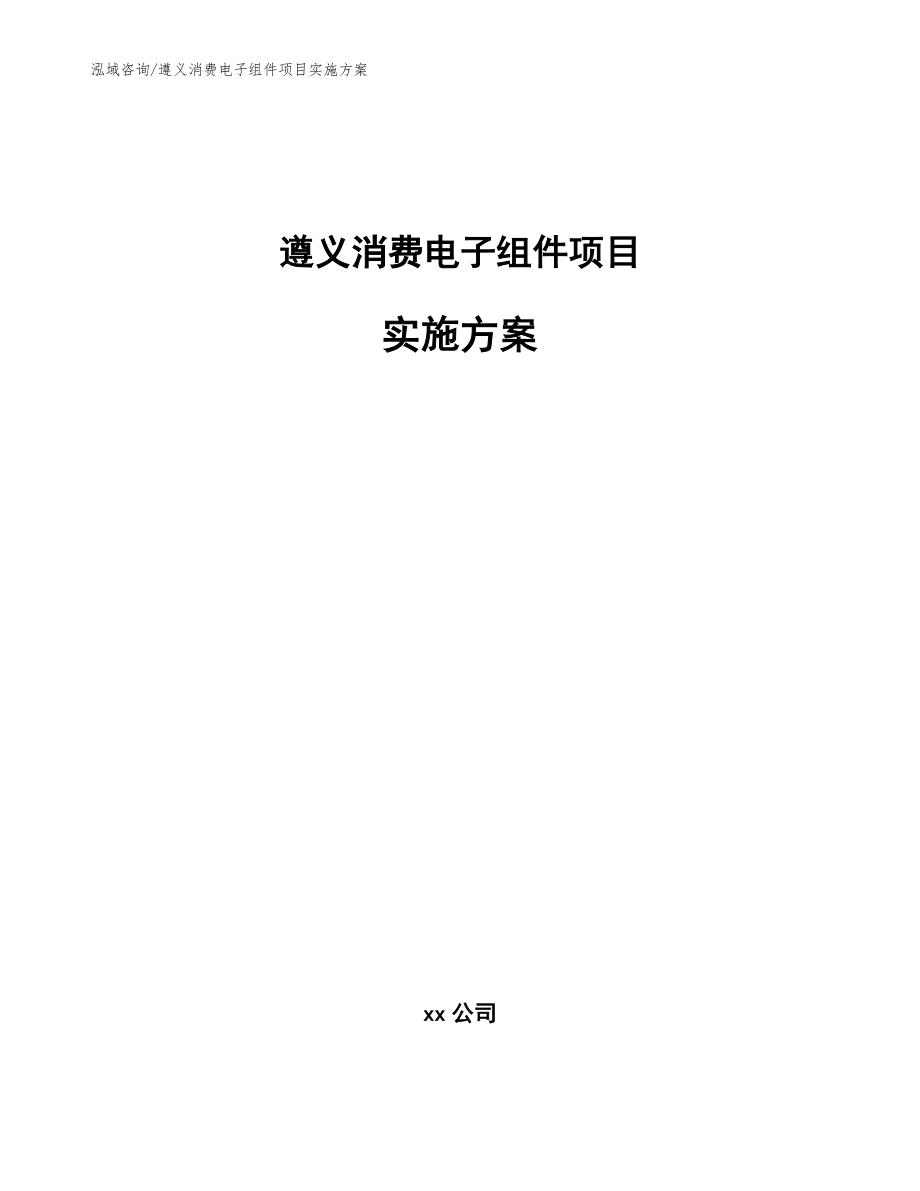 遵义消费电子组件项目实施方案（模板）_第1页