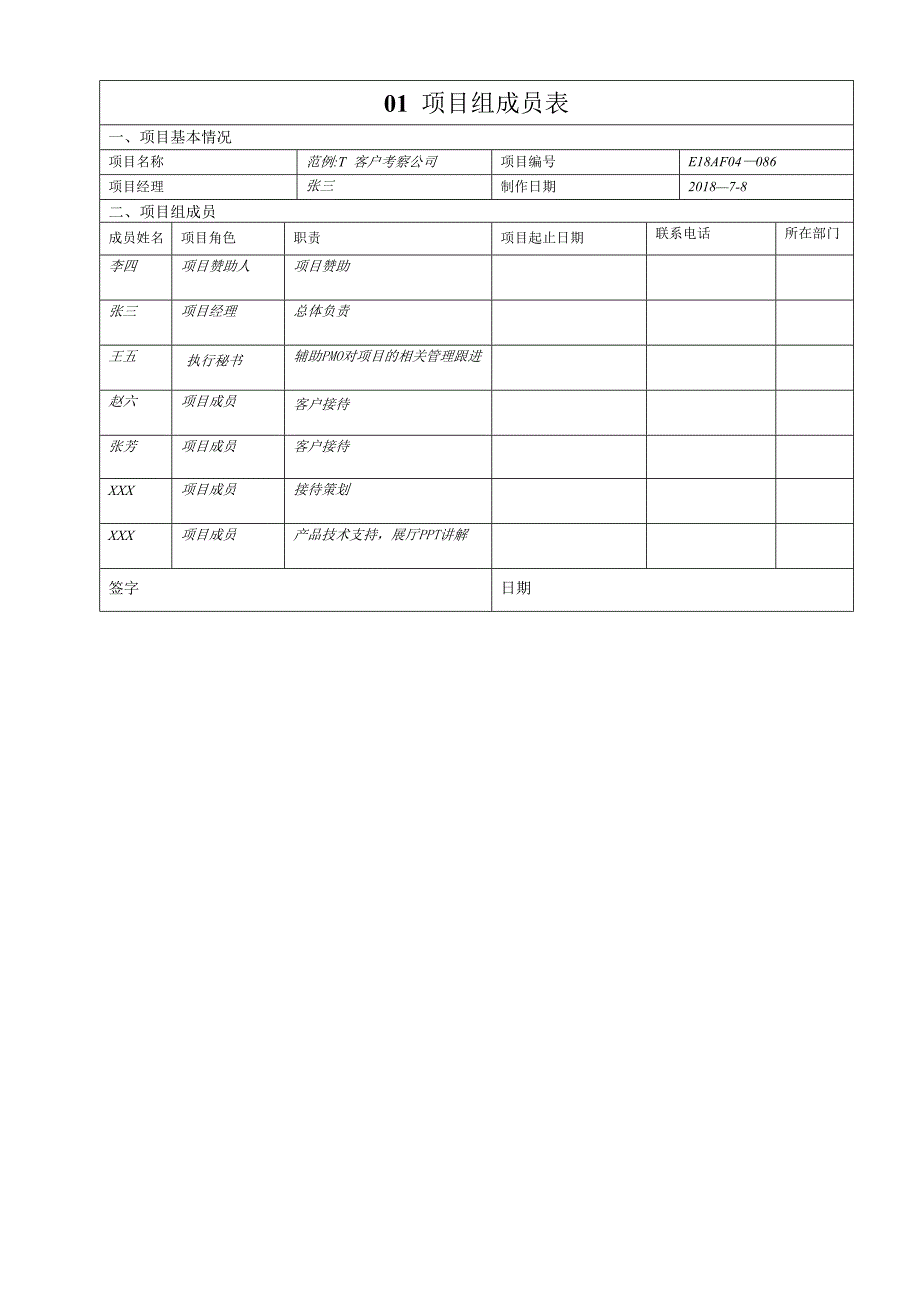 项目管理附表模板_第2页