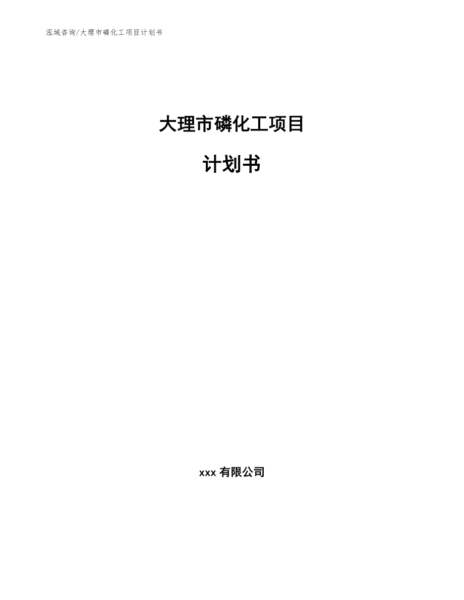 大理市磷化工项目计划书_第1页