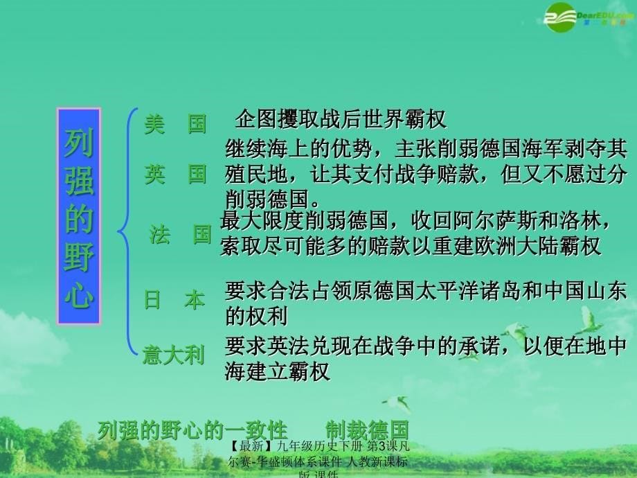 最新九年级历史下册第3课凡尔赛华盛顿体系课件人教新课标版课件_第5页