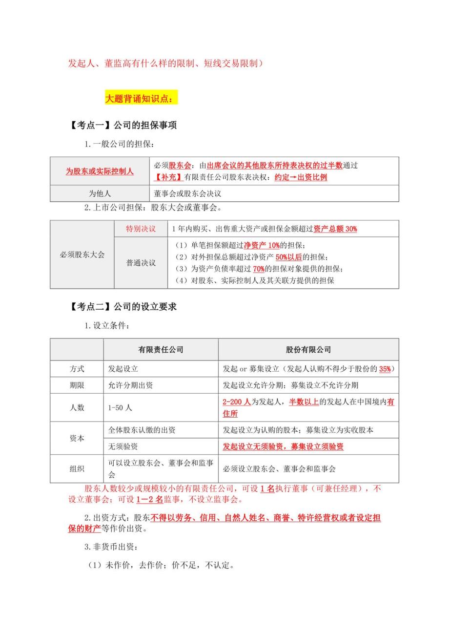 经济法大题（公司法篇）_第2页