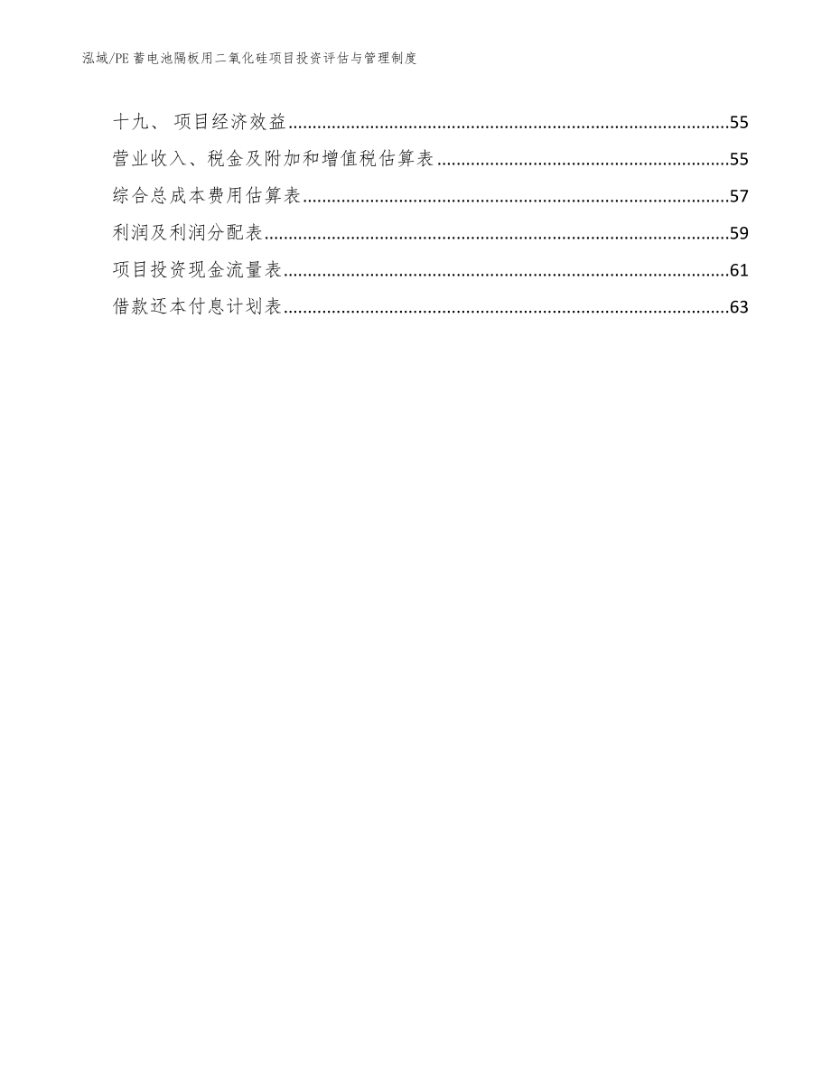 PE蓄电池隔板用二氧化硅项目投资评估与管理制度【参考】_第2页