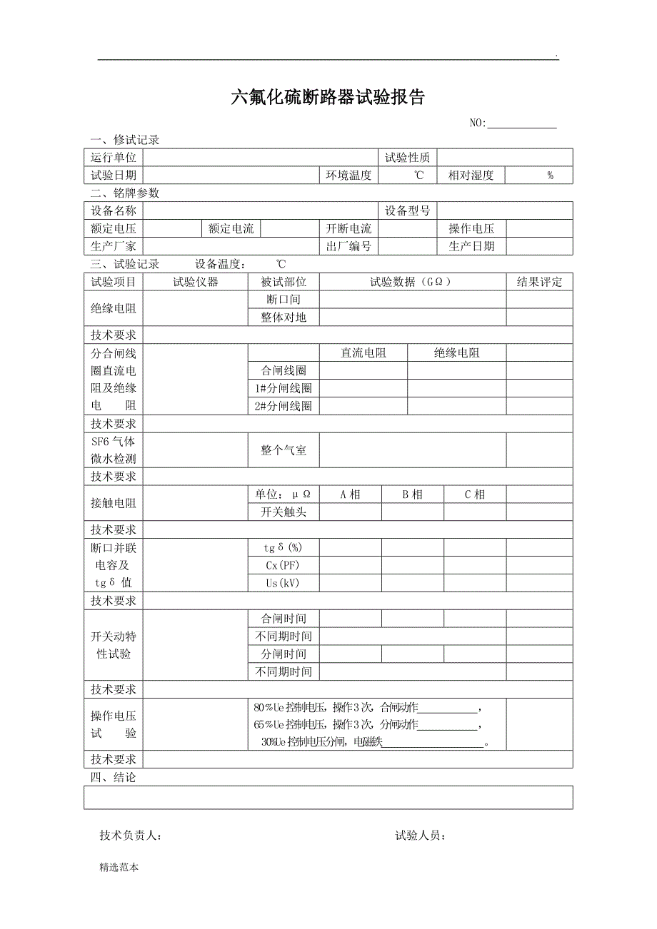 电气试验报告模板_第2页