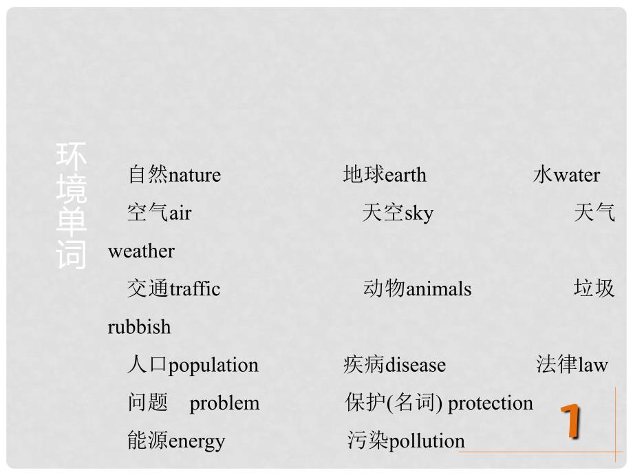 中考英语复习 话题 动物、植物、世界和环境课件_第3页