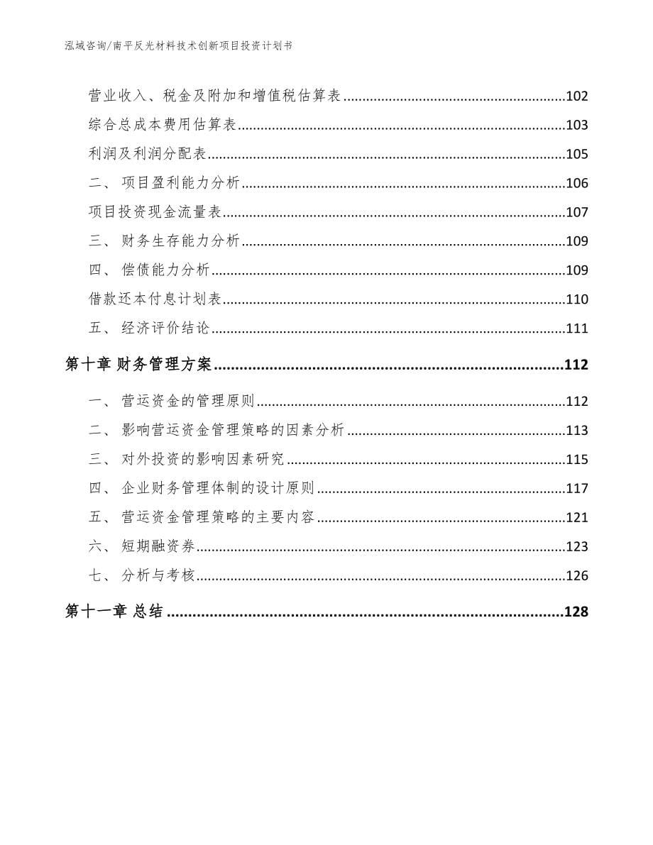 南平反光材料技术创新项目投资计划书_第5页