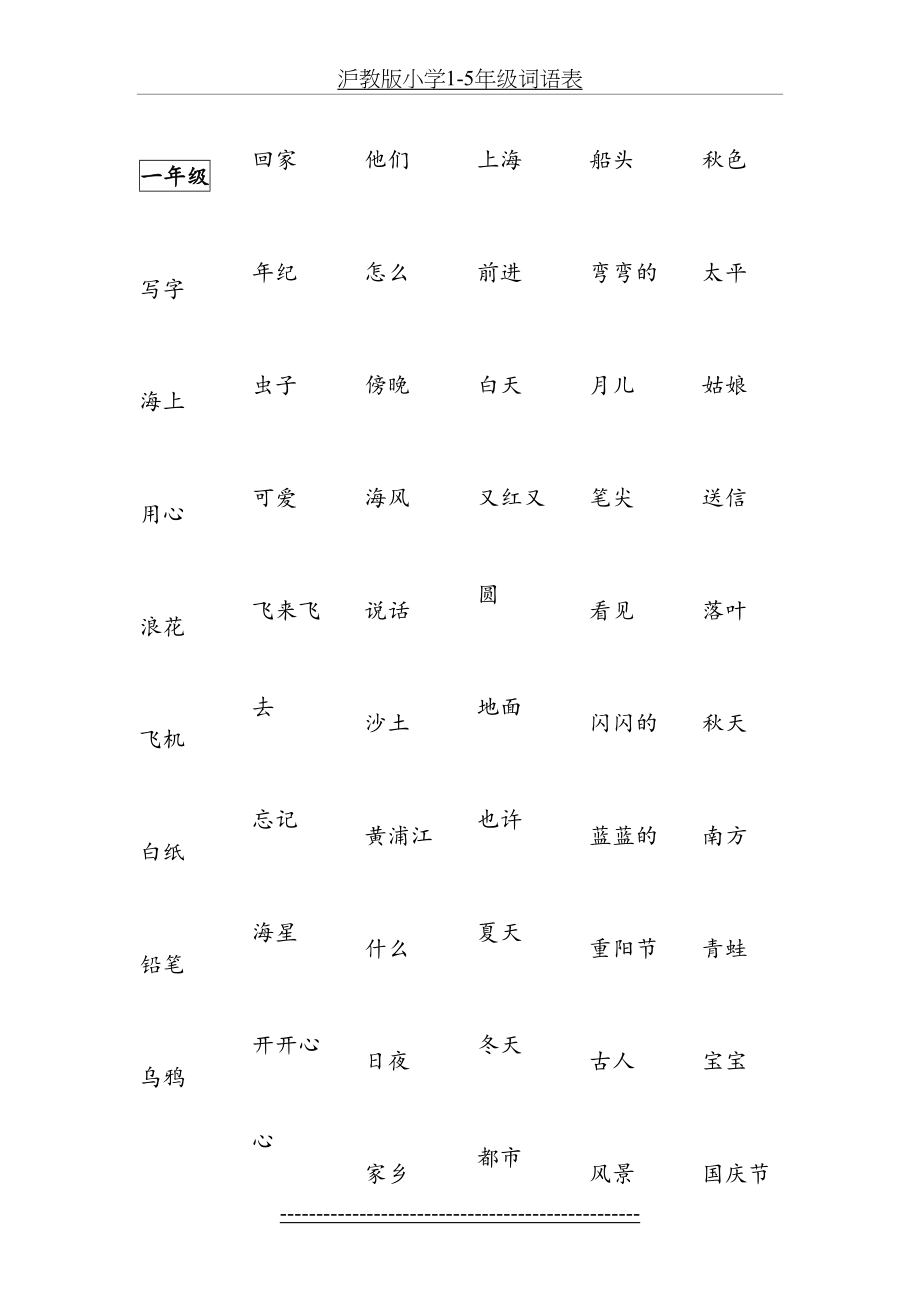 沪教版小学1-5年级词语表_第2页