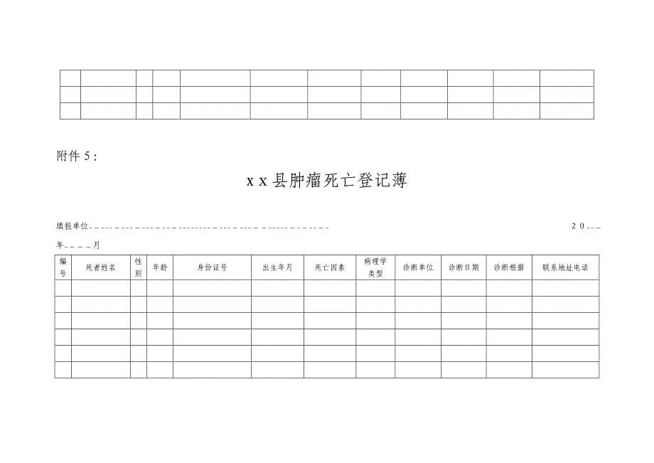 居民肿瘤病例报告卡及相关表格_第5页