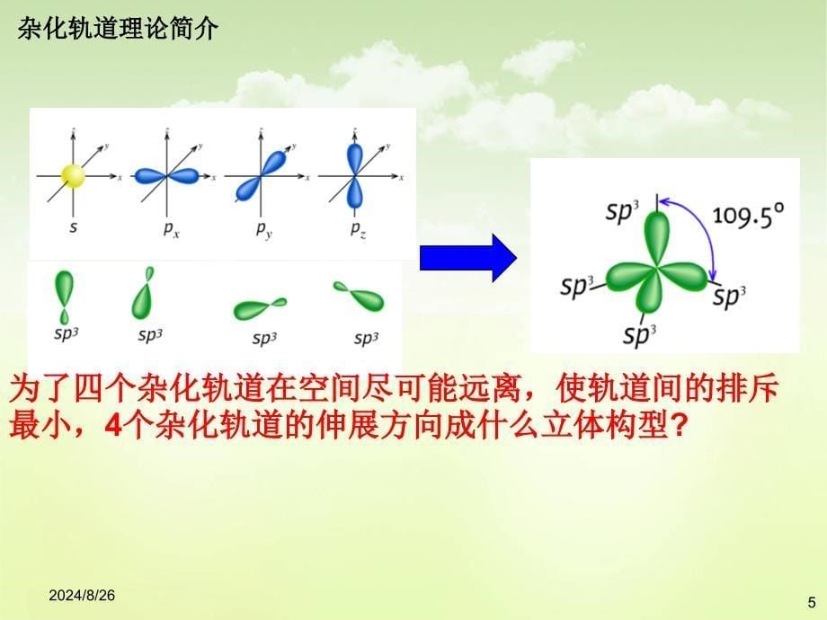 人教版高中化学选修三第二章第二节分子的立体结构课件共23张PPT_第5页