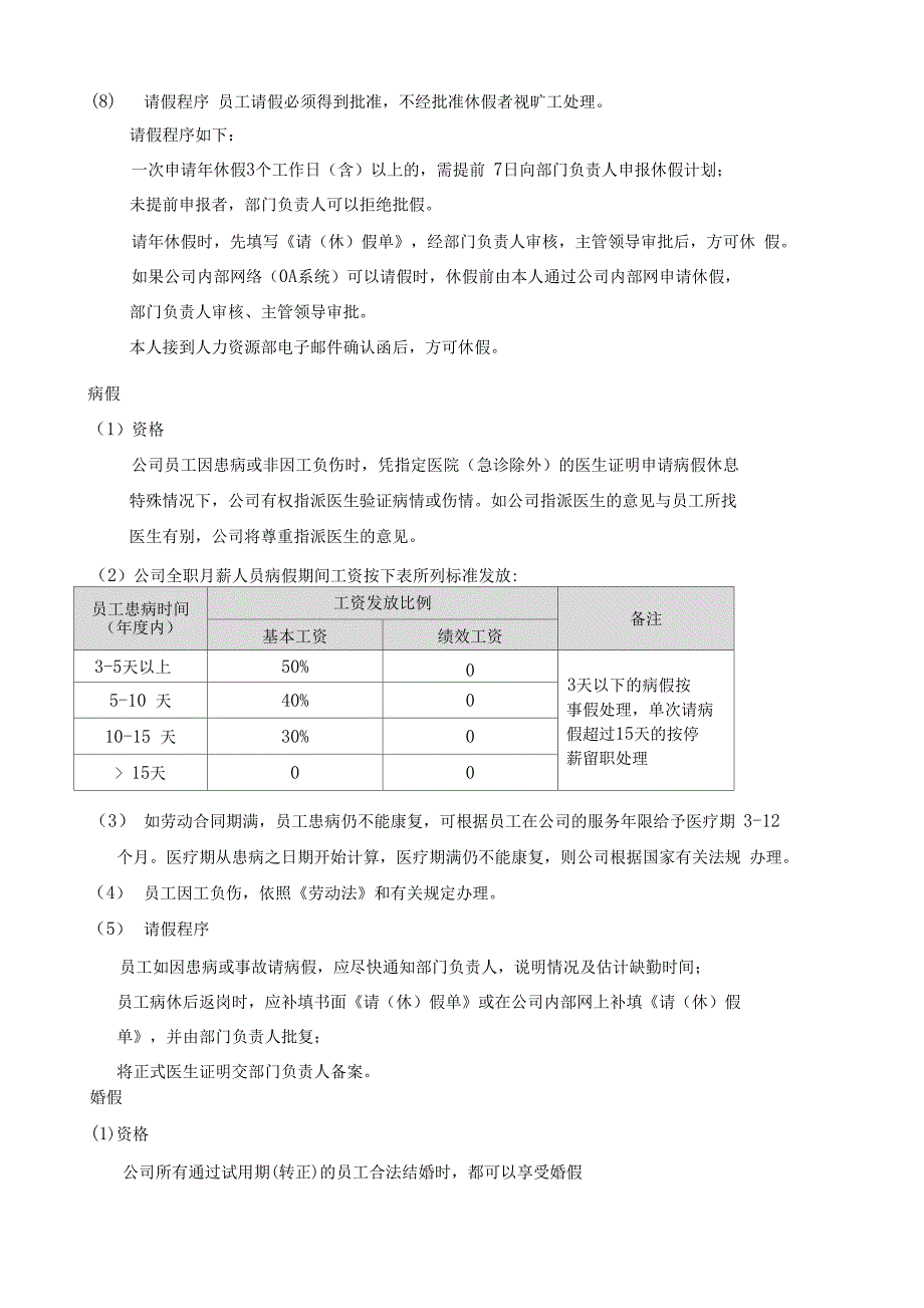 集团公司员工休假管理办法与薪酬配套_第4页