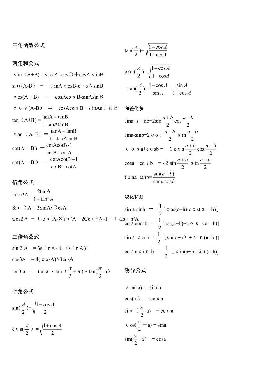 三角函数图像公式大全_第4页