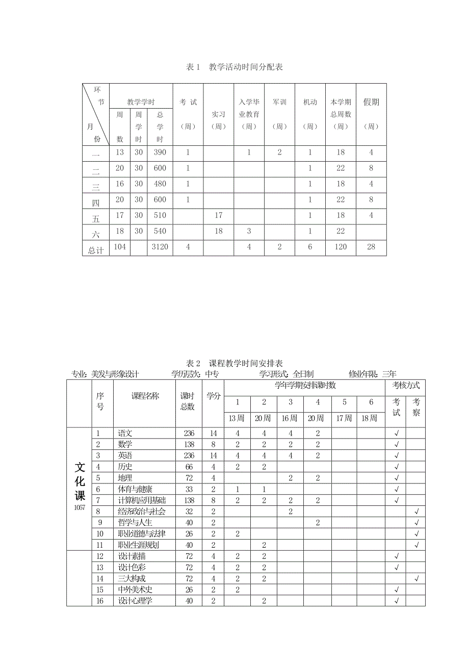 美发与形象设计专业教学计划.doc_第3页