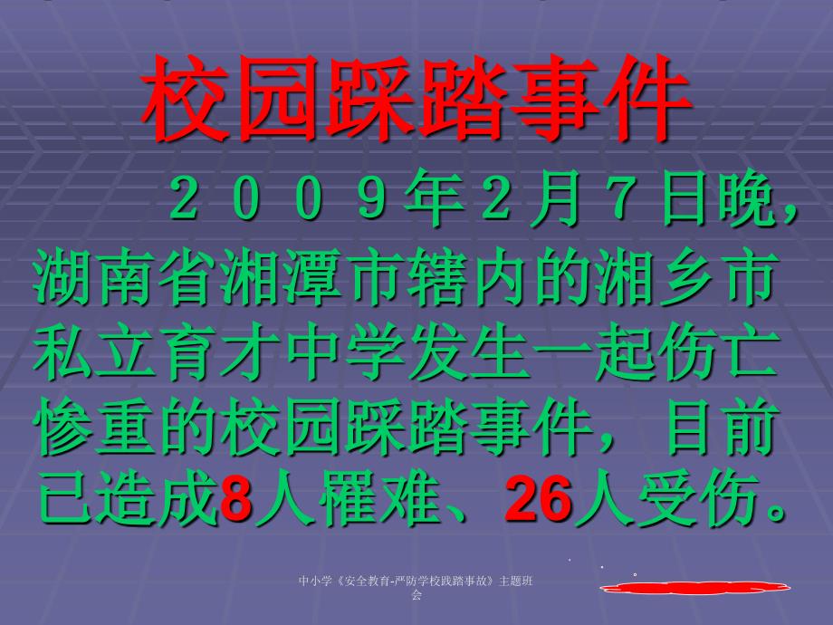 中小学安全教育严防学校践踏事故主题班会课件_第2页