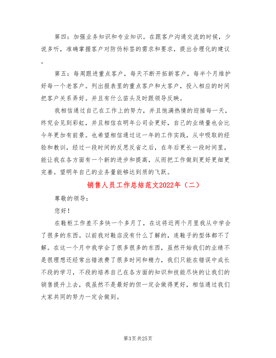 销售人员工作总结范文2022年(8篇)_第3页