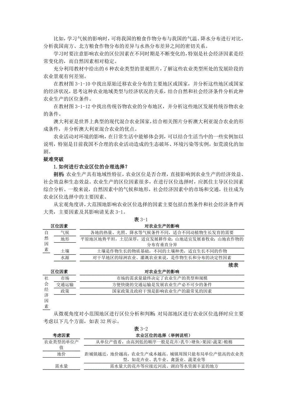 地理中图版必修2学案：知识导航 第三章 第一节　农业区位因素与地域类型 Word版含解析_第2页