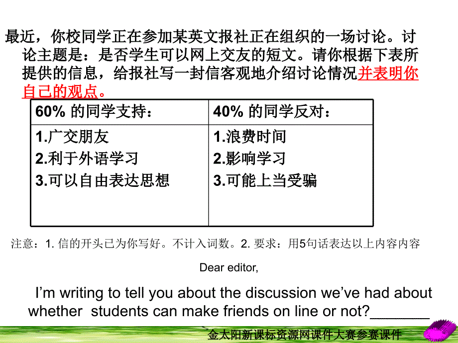 英语高三英语复习写作讲评课课件Howtoshowdifferentopinions人教版_第4页