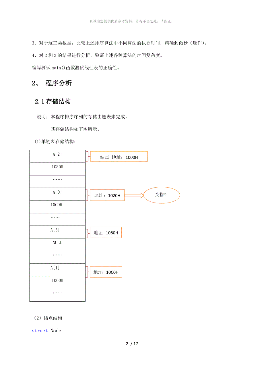 实验四 排序 实验报告_第2页