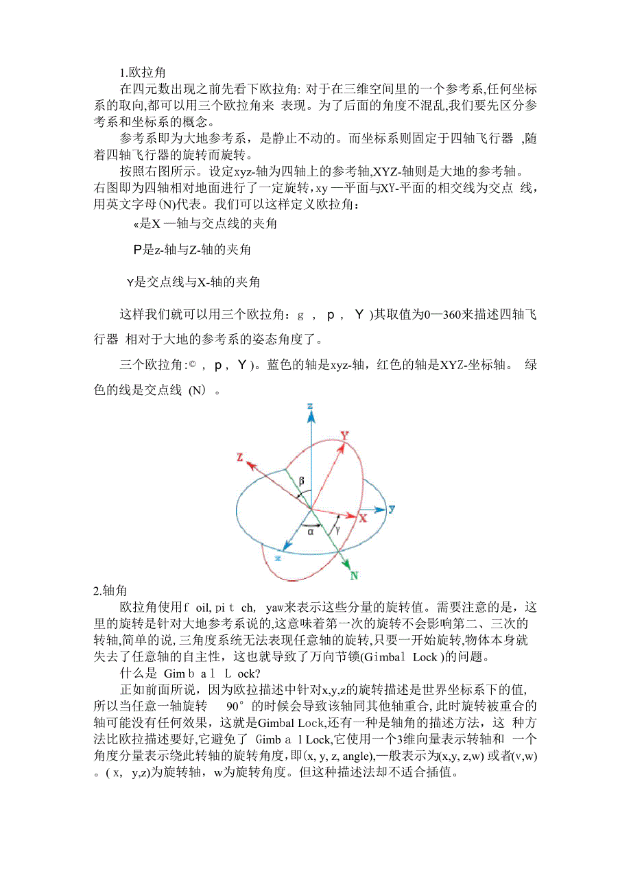 四元素与欧拉角_第1页