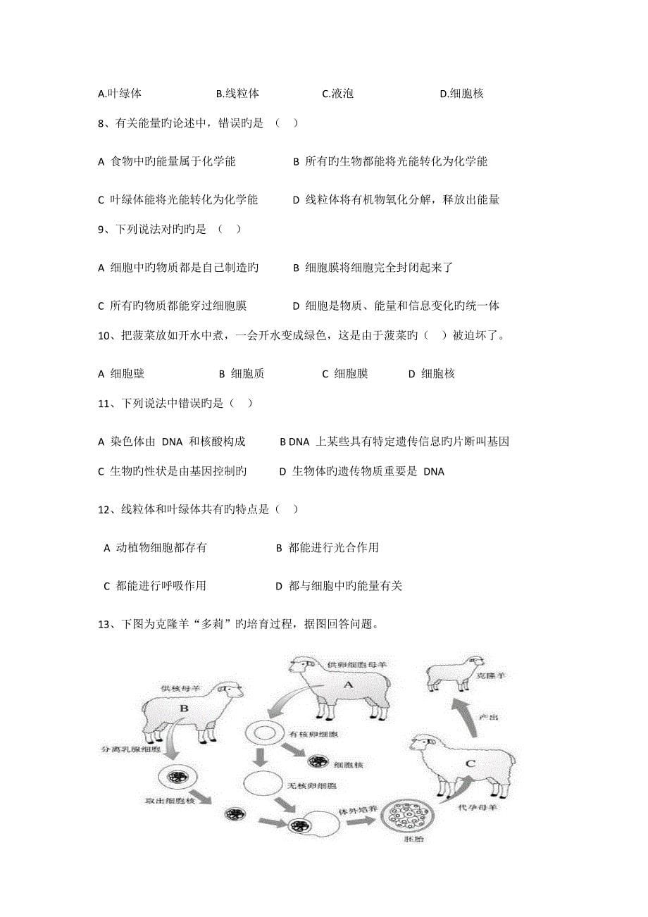 细胞的生活学案_第5页