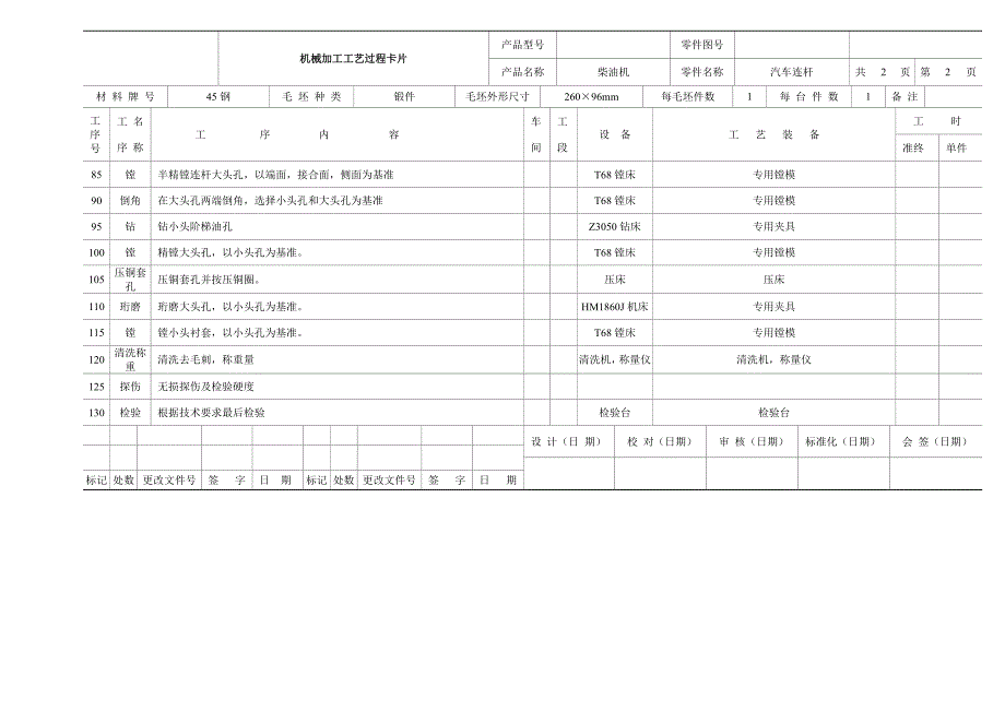 连杆加工工艺过程卡片_第2页