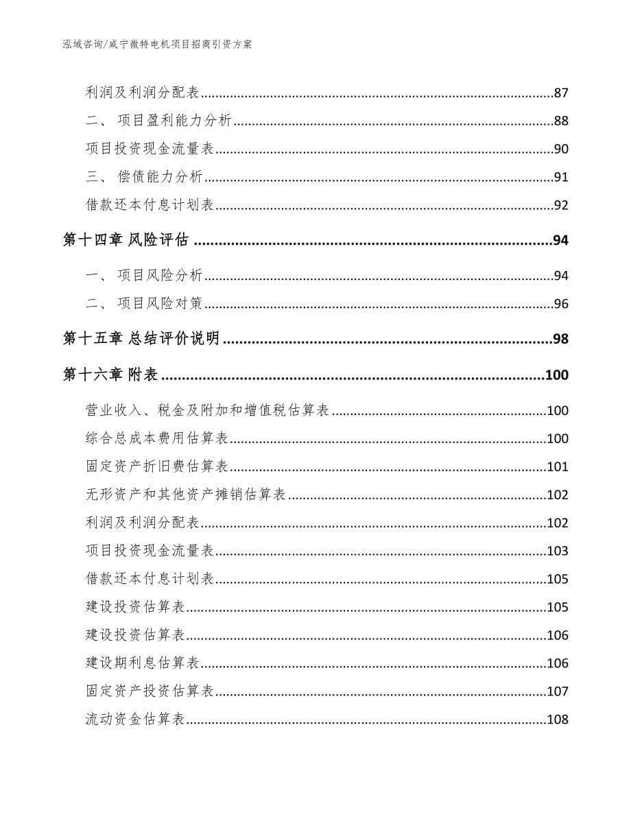 咸宁微特电机项目招商引资方案范文模板_第5页