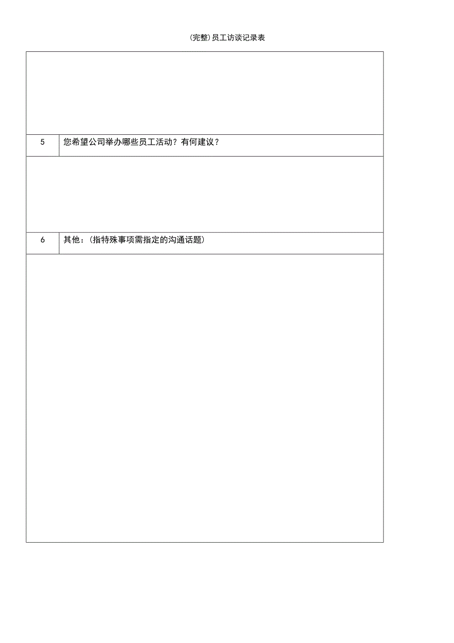 (最新整理)员工访谈记录表_第4页