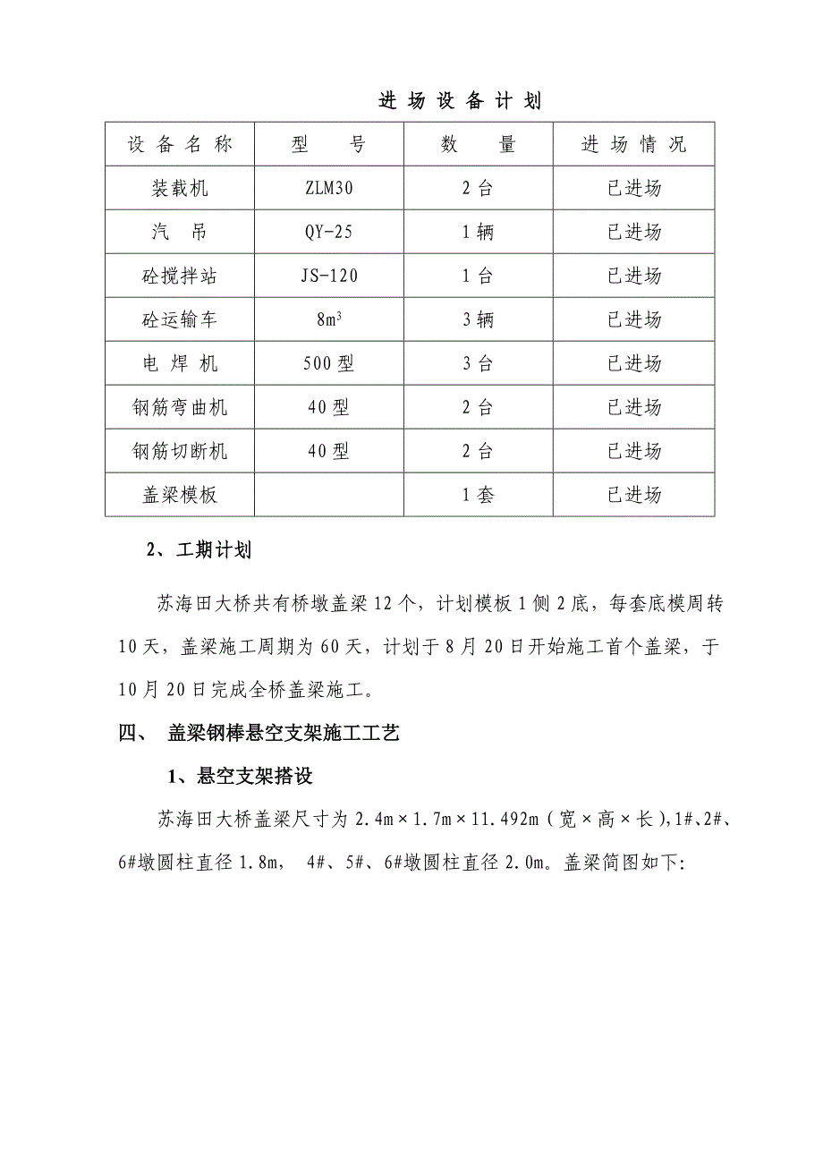 钢棒悬空支架盖梁施工方案资料_第4页