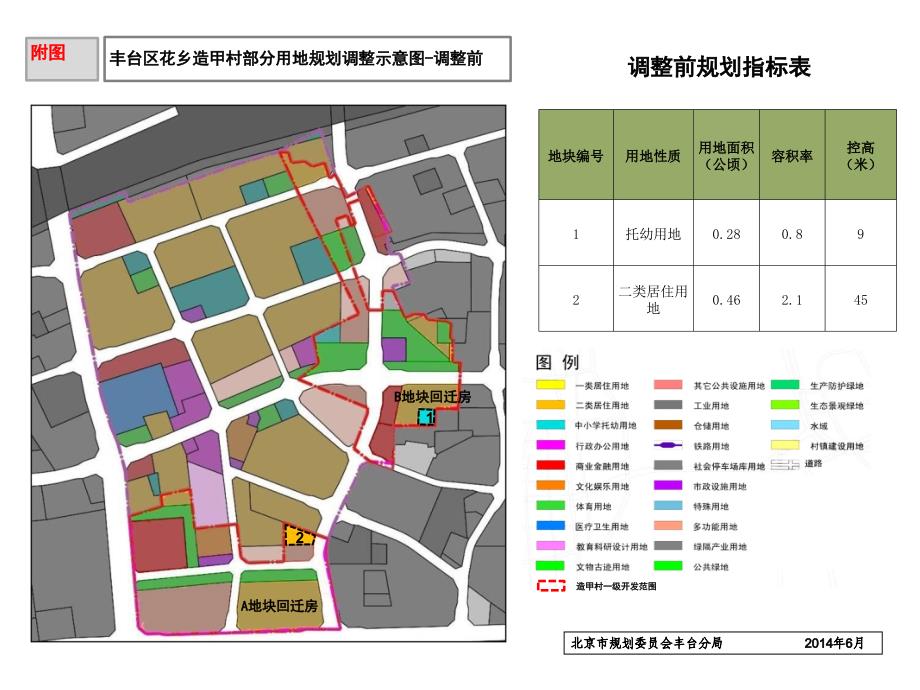 丰台区花乡甲村部分用地规划调整示意图调整前_第1页