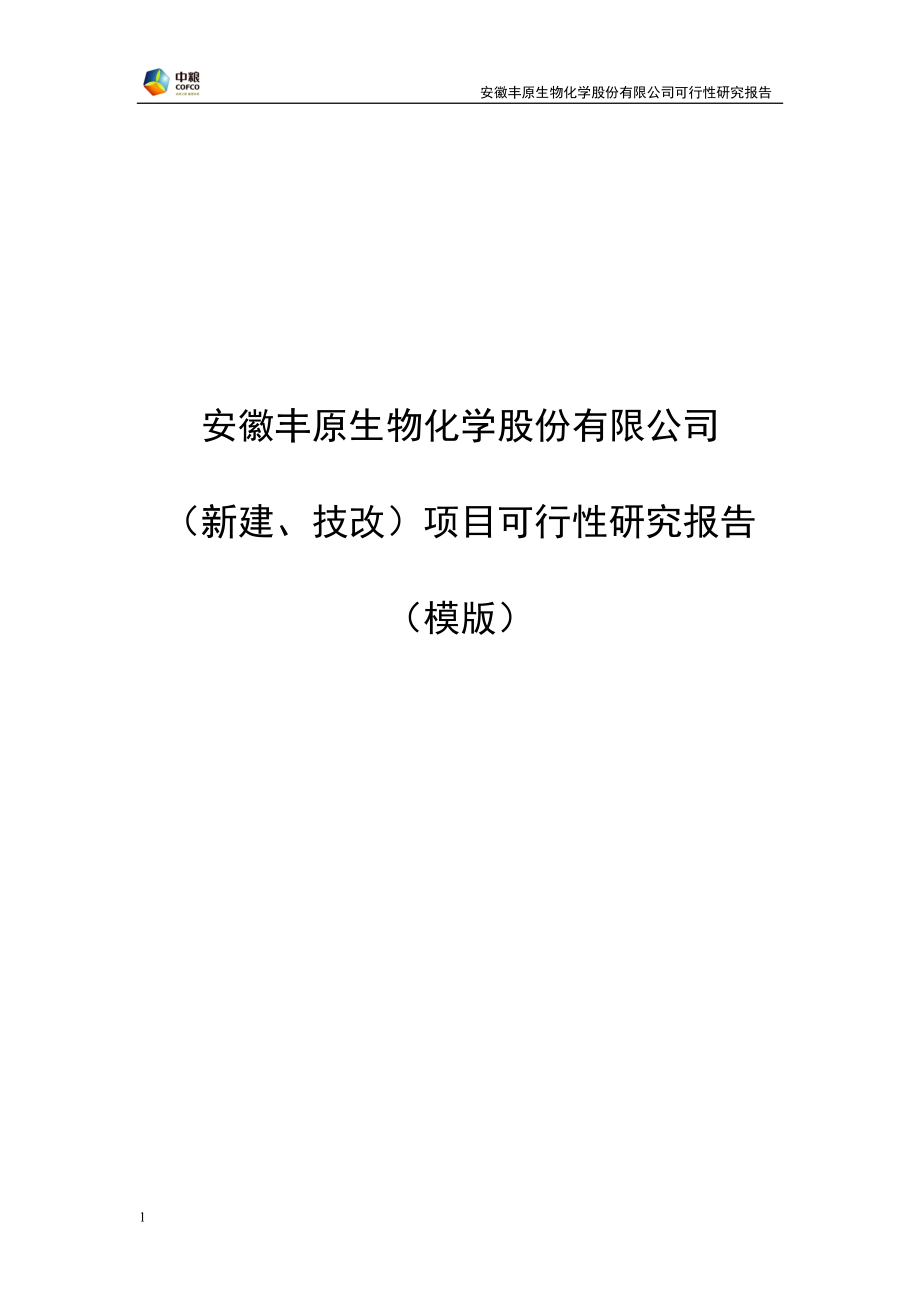 丰原生化新建、技改可行性分析报告模板.doc_第1页