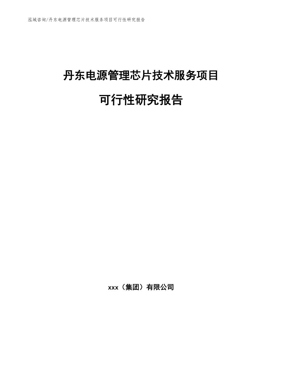 丹东电源管理芯片技术服务项目可行性研究报告_第1页