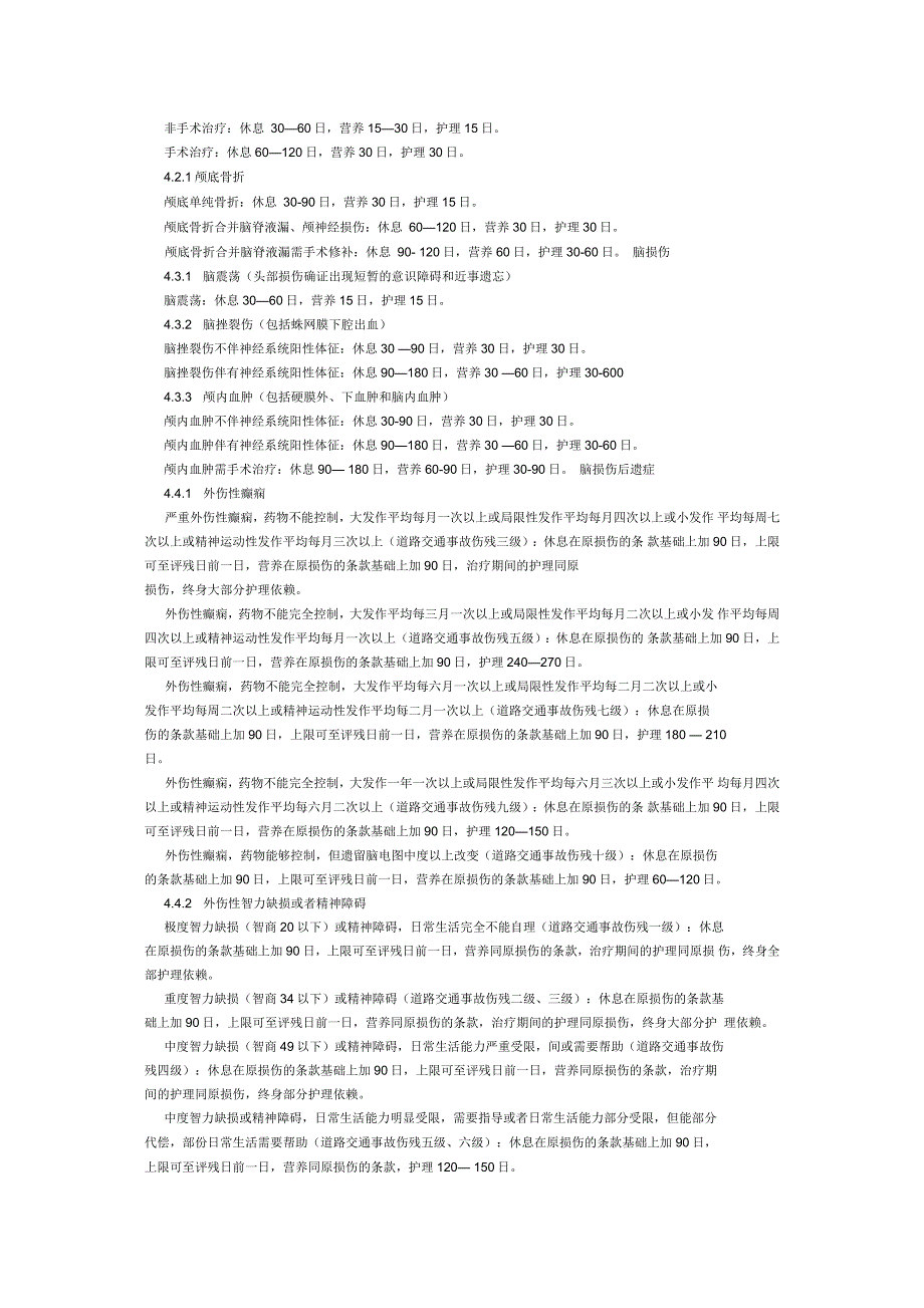 人身损害受伤人员三期鉴定人身损害受伤人员休息期、营养期、护理期评定标准_第2页