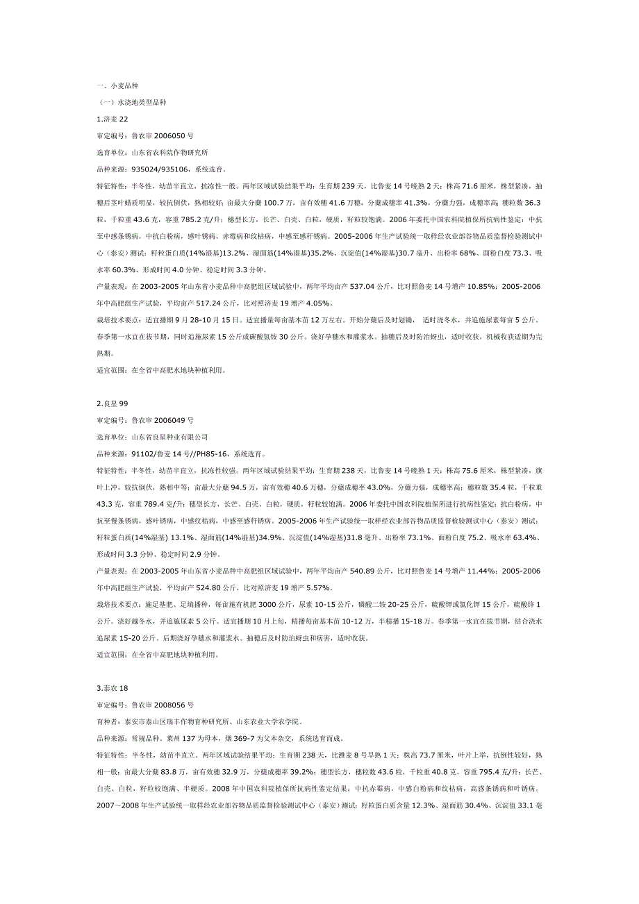 山东主推小麦品种附简介.doc_第1页