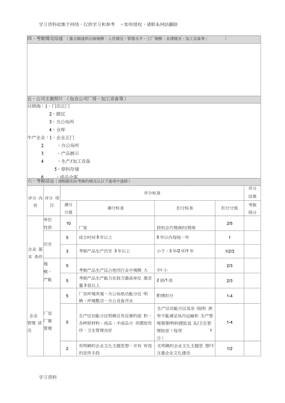 材料考察报告模板_第3页