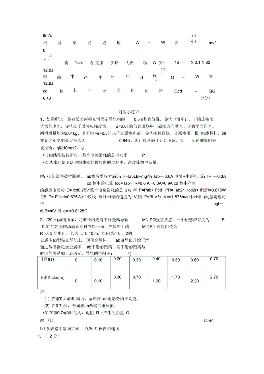 电磁感应中杆+导轨模型问题_第3页