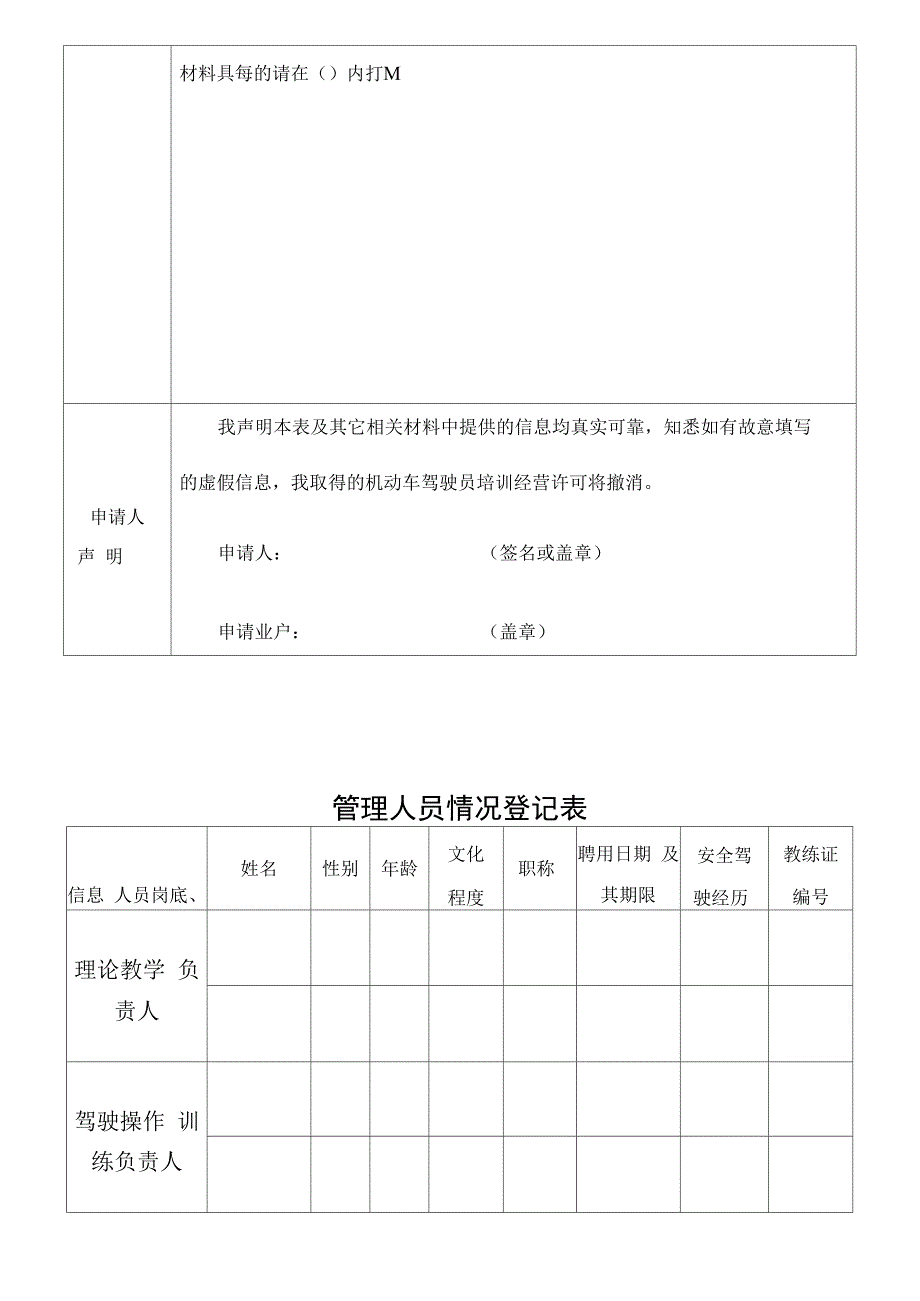 驾驶员培训机构交通行政许可申请书_第3页