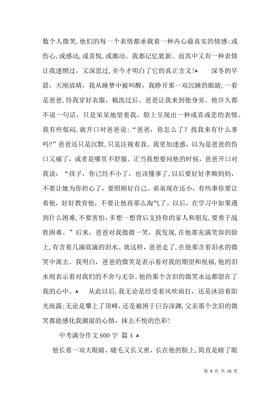 中考满分作文600字汇总8篇_第4页