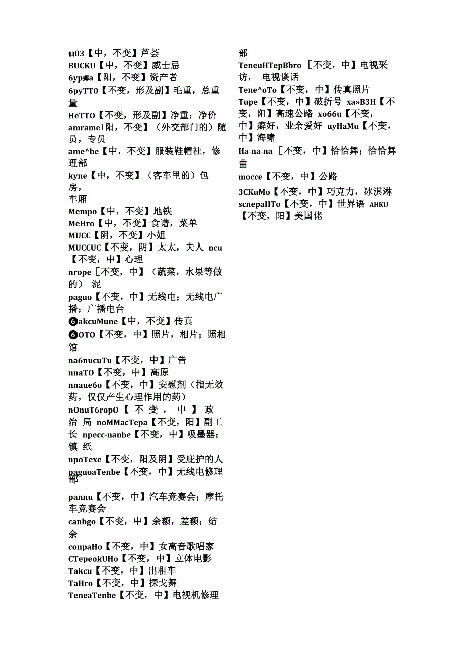 俄语不变中性名词_第1页