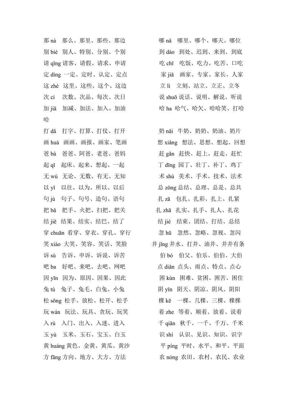 小学语文S版一年级下册生字组词_第4页