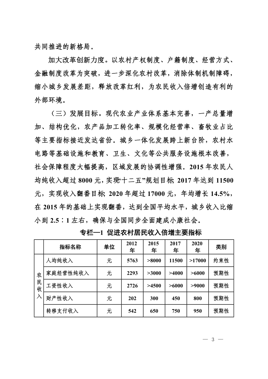 陕西促进农村居民收入倍增规划_第3页