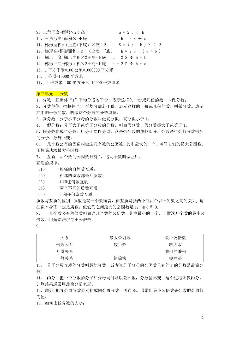 (完整)北师大版五年级上册数学期末复习资料.doc_第2页