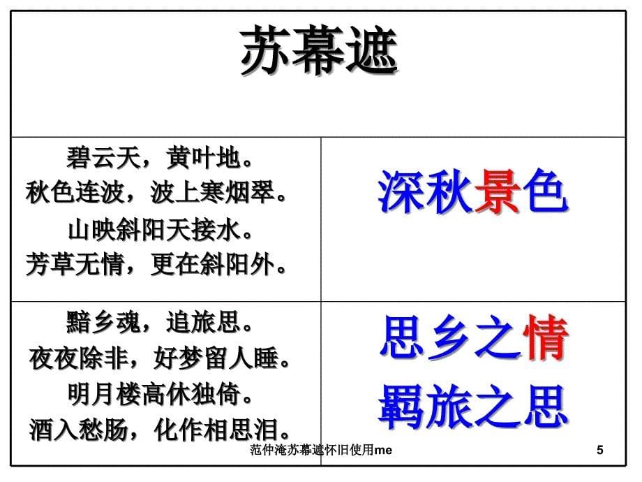 范仲淹苏幕遮怀旧使用me课件_第5页