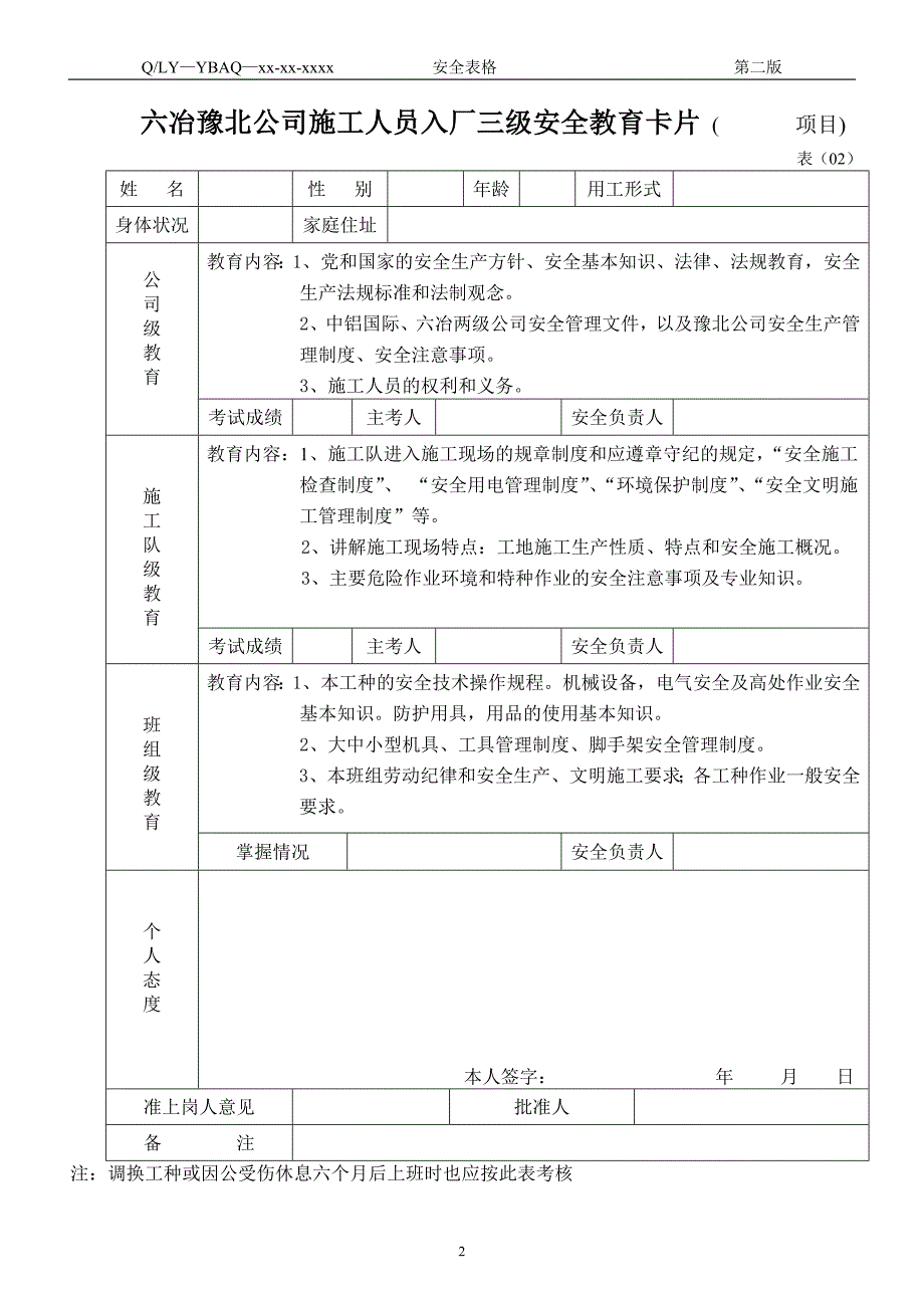 安全资料(检查、验收)全套表格_第4页