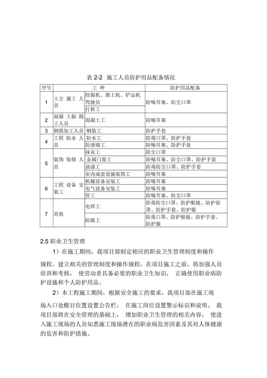 施工过程职业病防治措施和应急预案_第5页