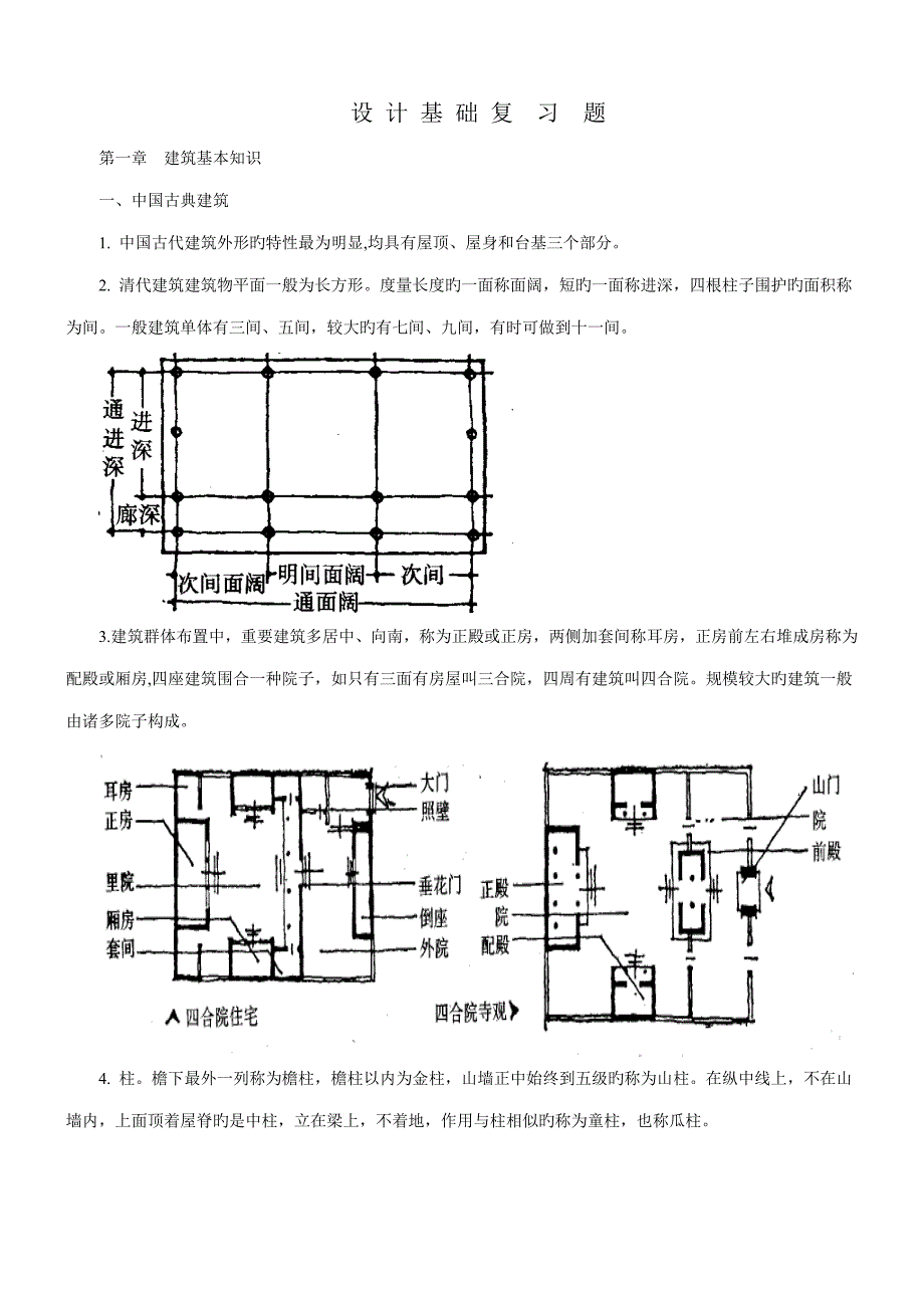 优质建筑设计基础复习题_第1页