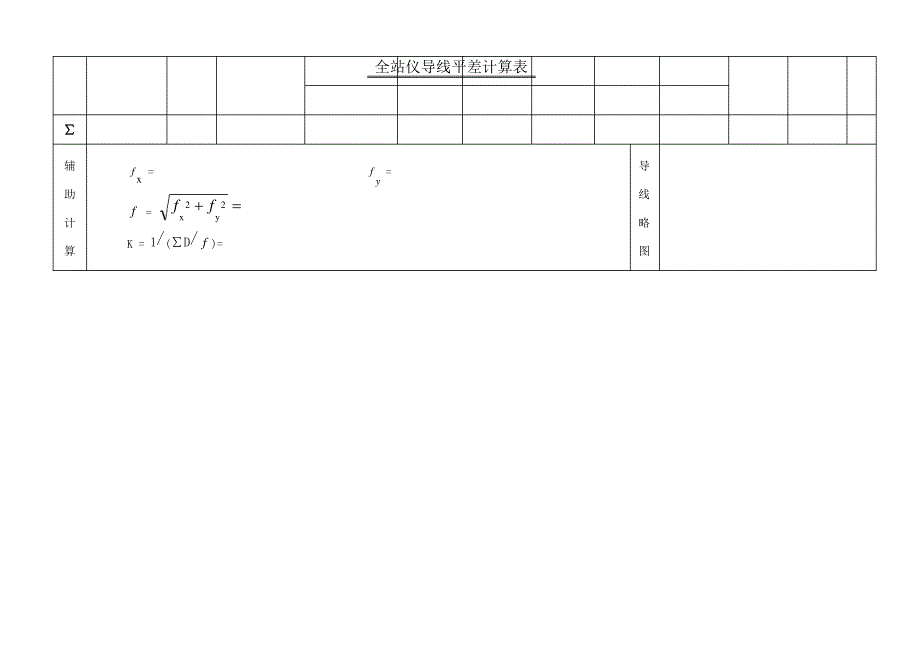 全站仪导线平差计算表格_第2页