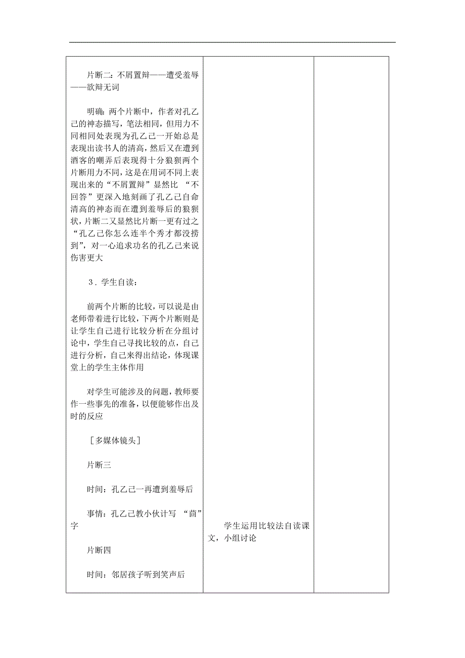 2013年吉林省四平市第十七中学八年级语文教案：《孔乙己》2（长春版）.doc_第4页