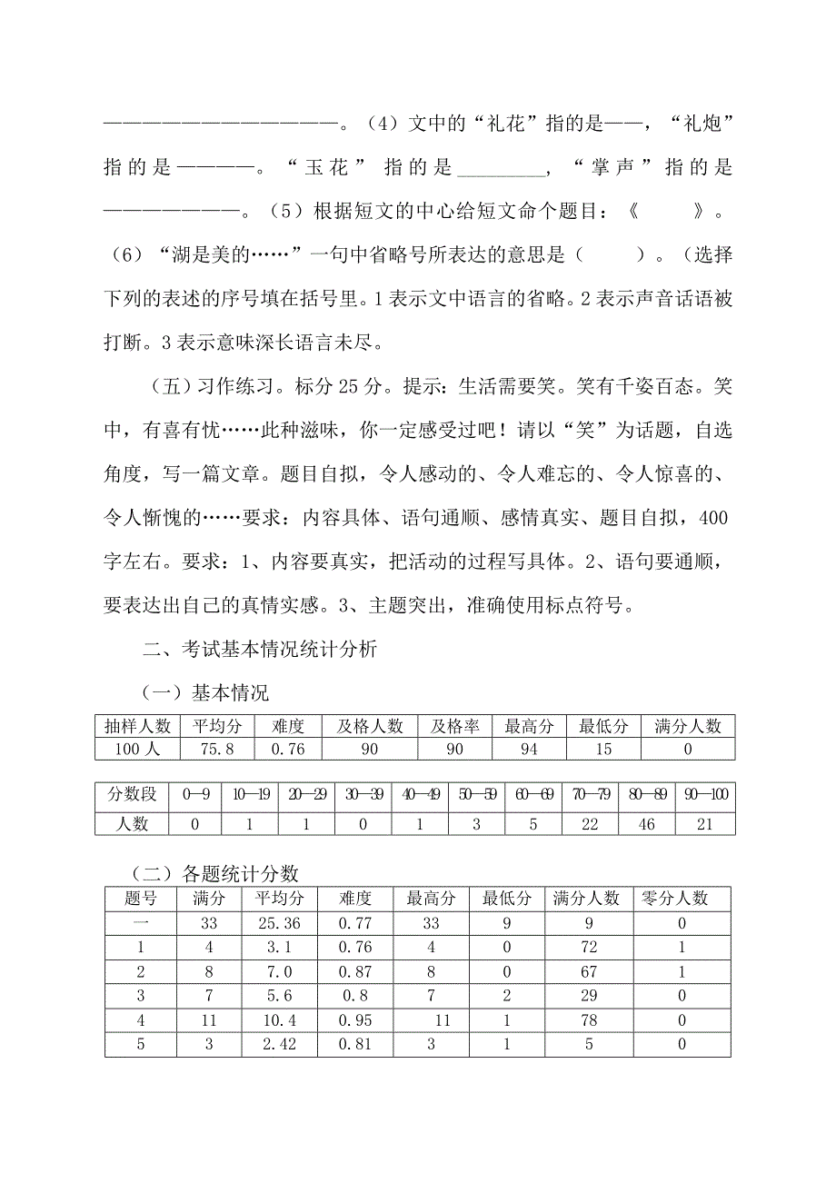 2014年五年级语文质量分析报告_第3页