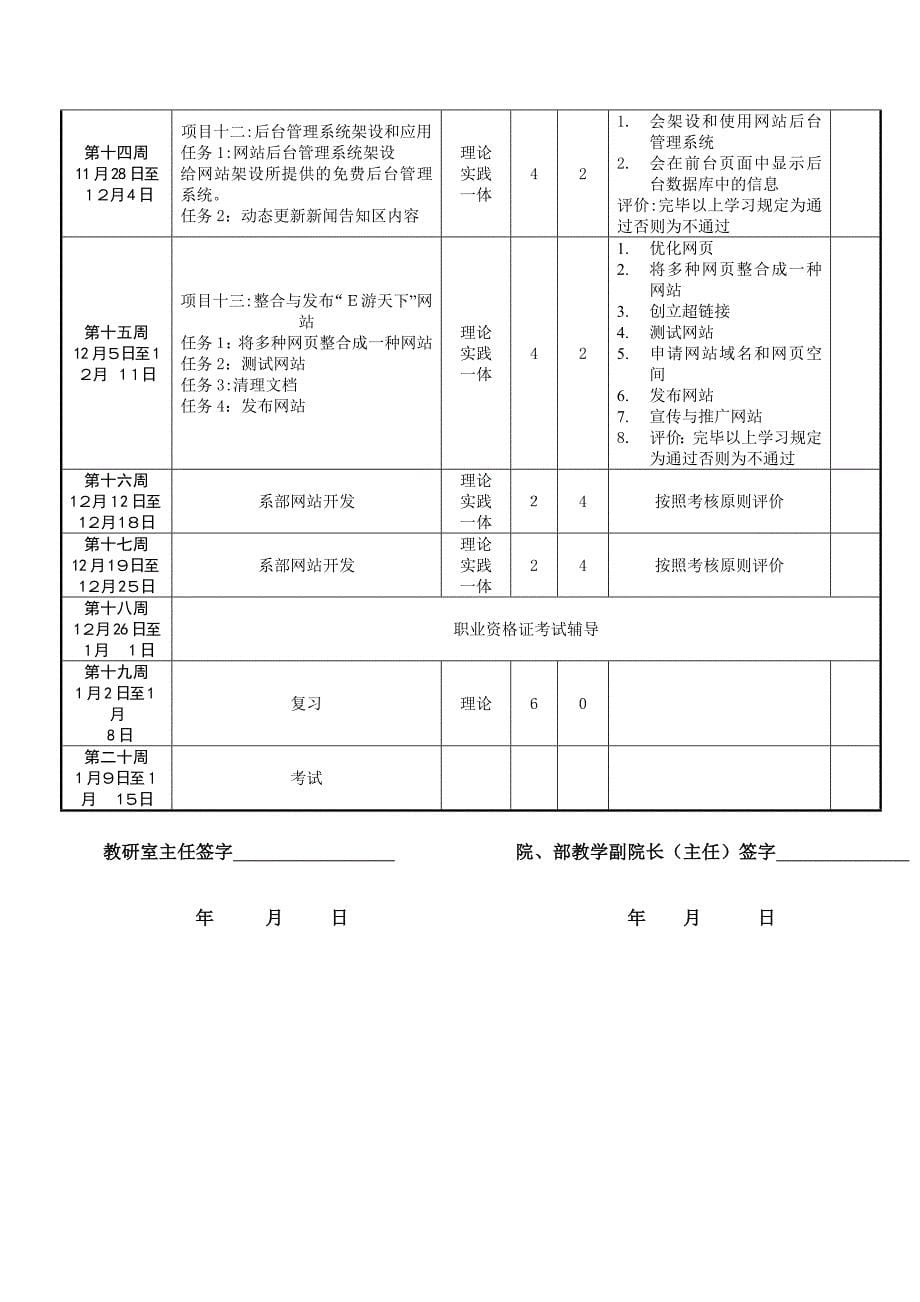 网设计与制作教学日历(于翠媛)_第5页